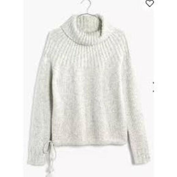 Madewell Turtleneck Knit-rib Long Sleeve Drawstring Hem Mohair Sweater Size XS - Picture 1 of 14